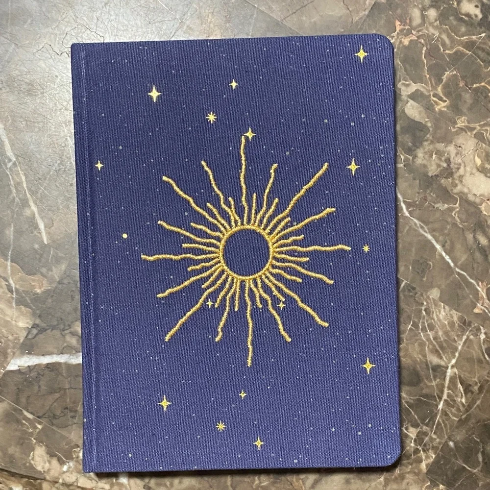 Blue Sun Embroidered Hardcover Journal by